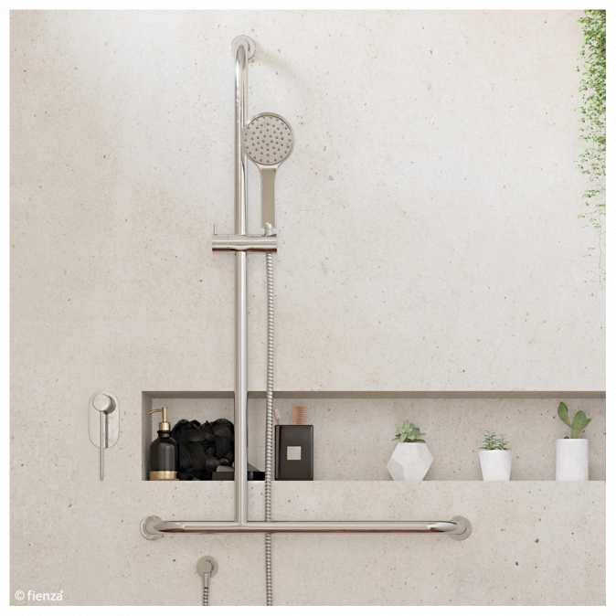 Fienza Luciana Care Inverted T Rail Shower, Right-Hand