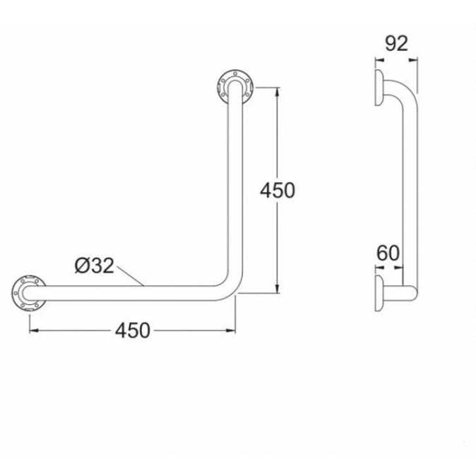 Assist Grab Rail Bar 90 Degree Ambulant Accessories Special Needs With Concealed Wall Flanges Stainless Steel 304