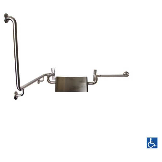 Metlam Lh & Rh 90° Grab Rail & Vandal Proof Backrest Set