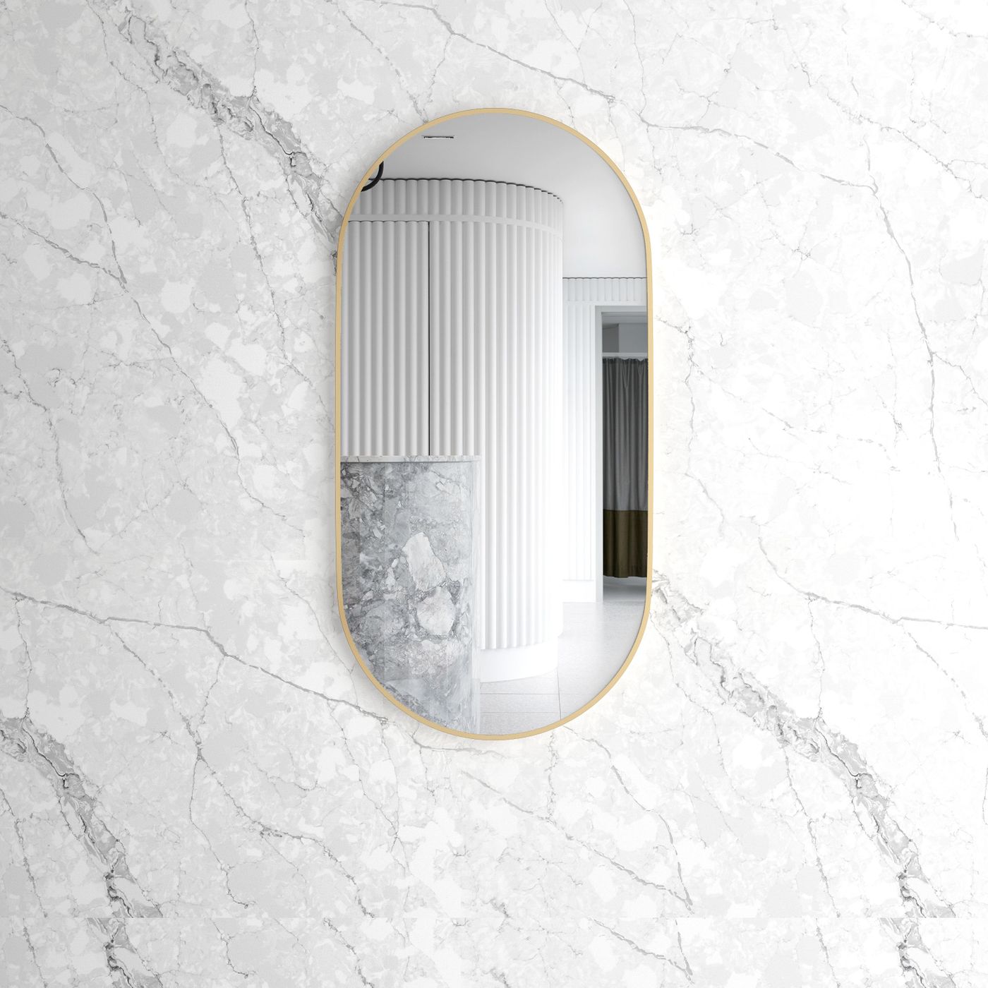 Otti Noosa 1200(W)x600(H) Gold Metal Frame Mirror- Install Horizontal or Vertical