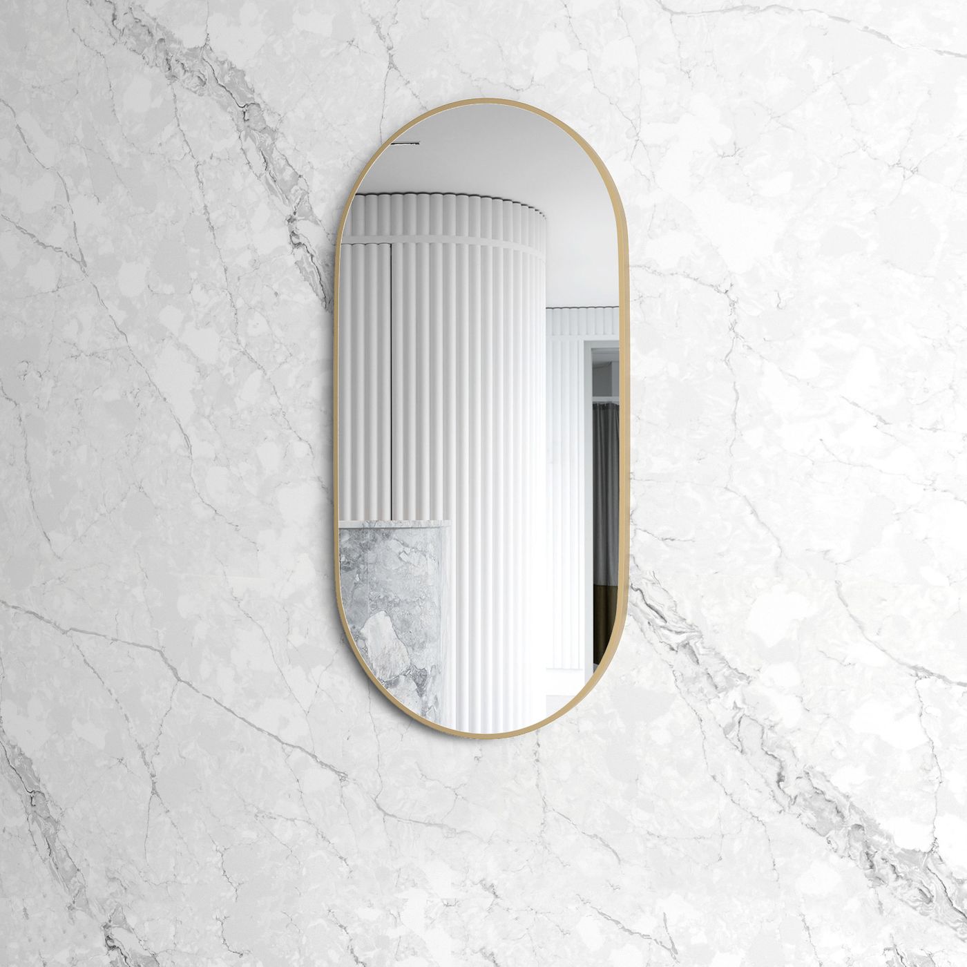 Otti Noosa 1200(W)x600(H) Gold Metal Frame Mirror- Install Horizontal or Vertical