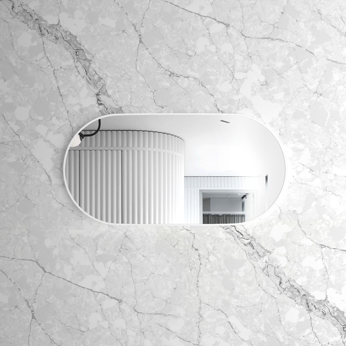 Otti Noosa 1200(W)x600(H) White Metal Frame Mirror- Install Horizontal or Vertical