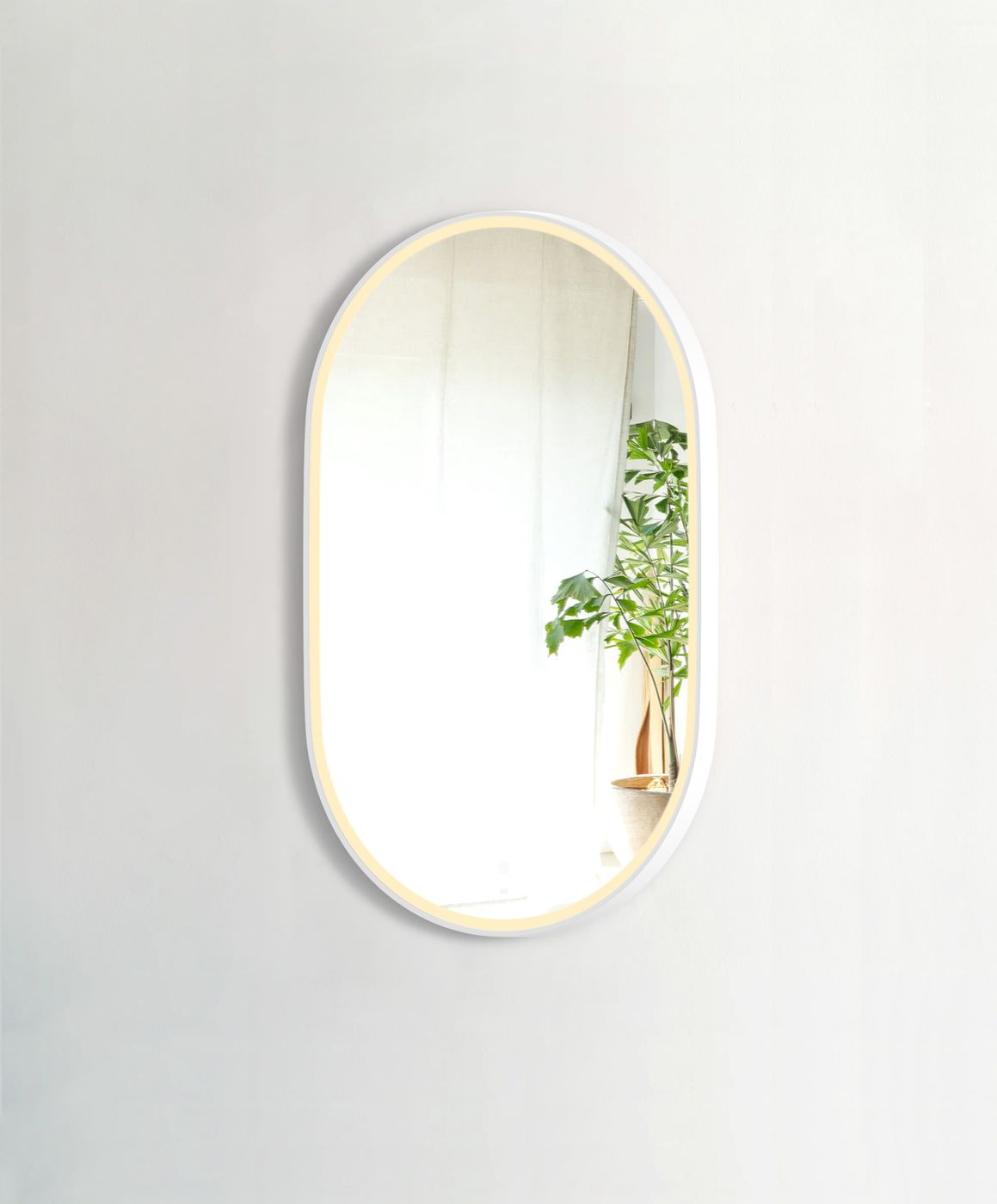 Otti LED Noosa 900(H)x600(W) White Metal Frame Mirror- Install Horizontal or Vertical