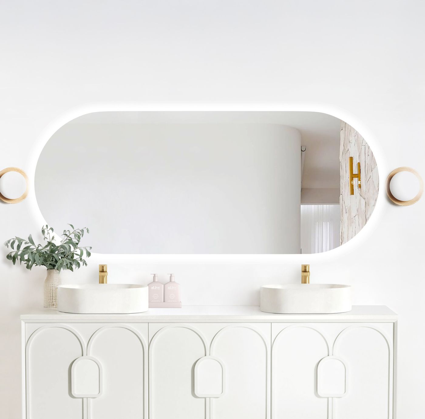 Otti LED Noosa 1800(W)x750(H) Frameless Mirror - Install Horizontal or Vertical