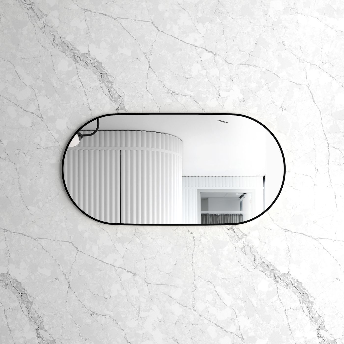 Otti Noosa 1200(W)x600(H) Black Metal Frame Mirror- Install Horizontal or Vertical