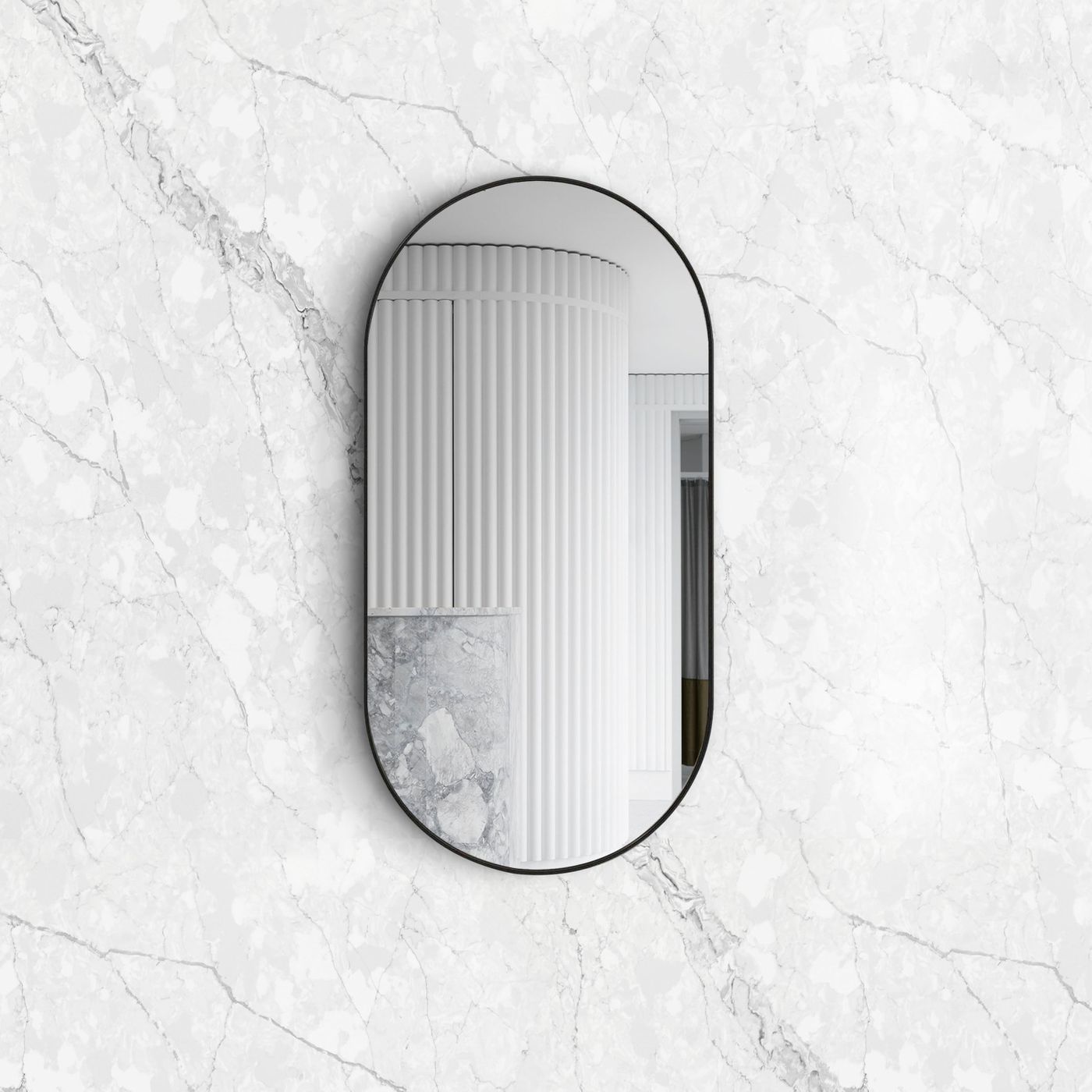 Otti Noosa 1200(W)x600(H) Black Metal Frame Mirror- Install Horizontal or Vertical