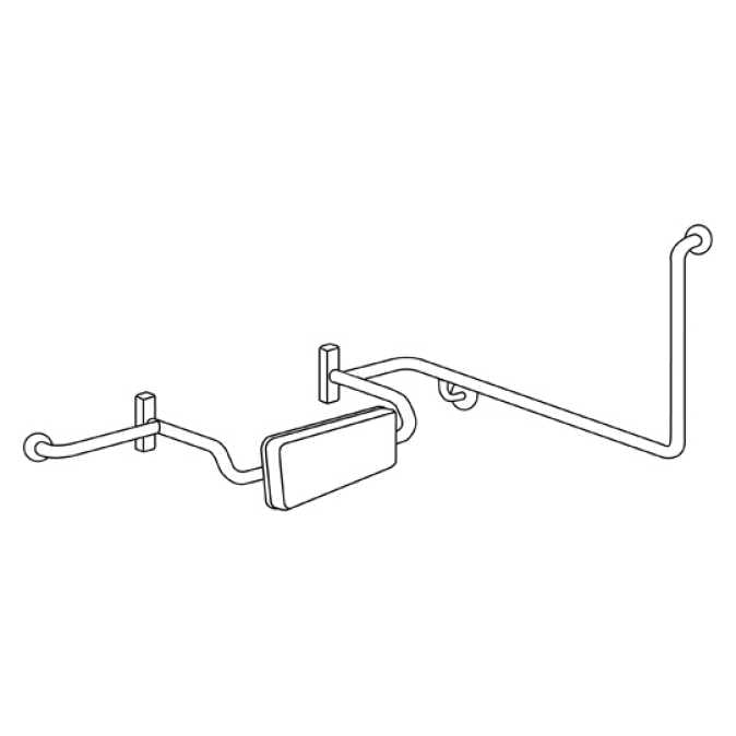 Metlam Lh & Rh 90° Grab Rail & Vandal Proof Backrest Set