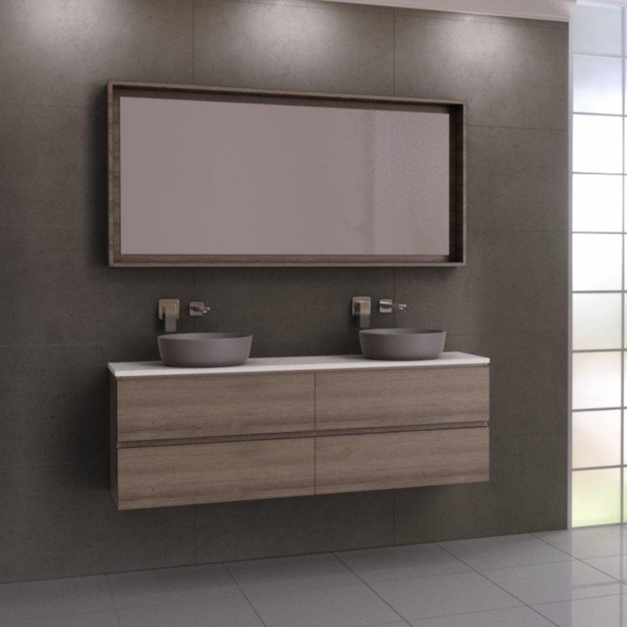 Timberline Billie 1500mm Vanity Double Bowl - Ideal Bathroom CentreBI152MWWall HungSilk SurfaceAbove Counter Top