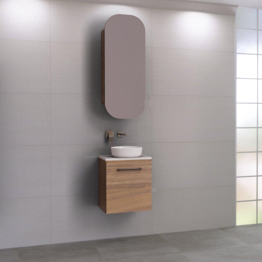 Timberline Billie 450mm Vanity - Ideal Bathroom CentreBI45MWWall HungSilk SurfaceAbove Counter Top