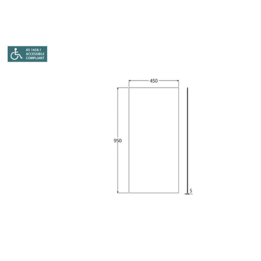 Accessible Pencil Edge Rectangular Mirror 450 x 950mm