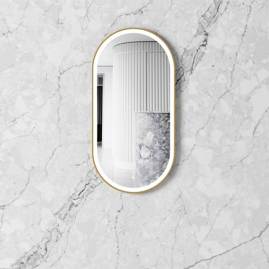 Otti LED Noosa 900(H)x450(W) Gold Metal Frame Mirror