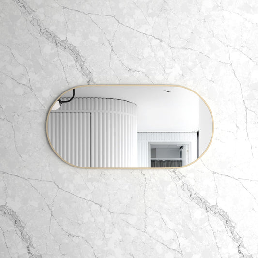 Otti Noosa 1200(W)x600(H) Gold Metal Frame Mirror- Install Horizontal or Vertical