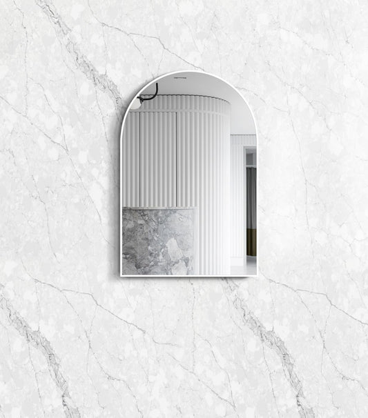 Otti Archie 900(H)x600(W) White Metal Framed Mirror