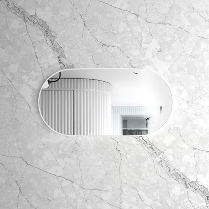 Otti Noosa 1200(W)x600(H) White Metal Frame Mirror- Install Horizontal or Vertical