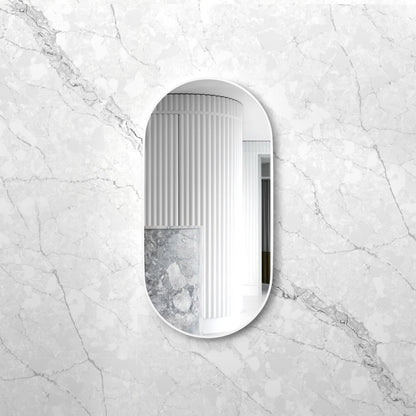 Otti Noosa 1200(W)x600(H) White Metal Frame Mirror- Install Horizontal or Vertical