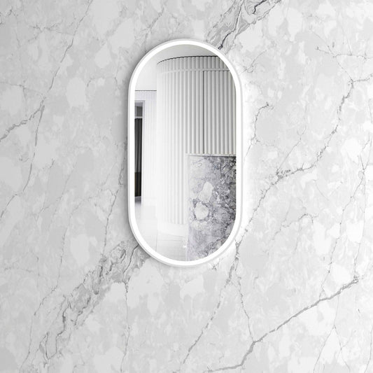 Otti LED Noosa 900(H)x450(W) White Metal Frame Mirror