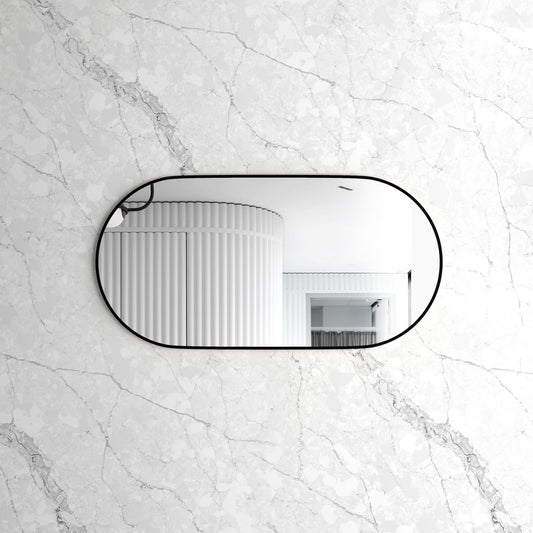 Otti Noosa 1200(W)x600(H) Black Metal Frame Mirror- Install Horizontal or Vertical