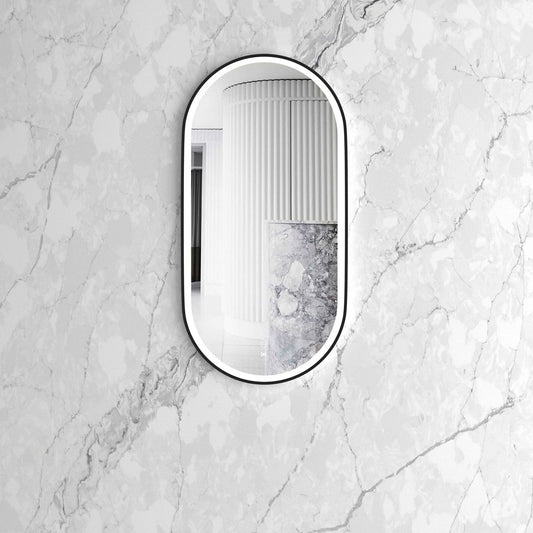 Otti LED Noosa 900(H)x450(W) Black Metal Frame Mirror