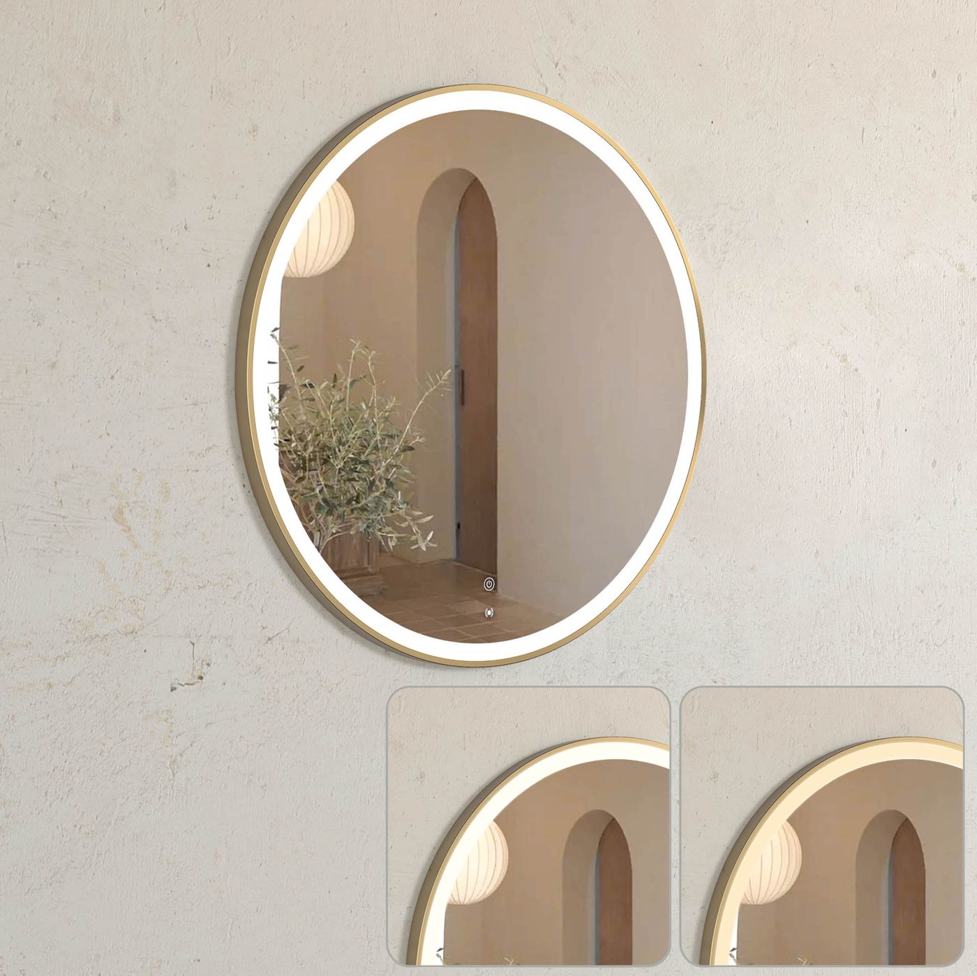Otti LED Bondi 800mm Gold Metal Frame Mirror