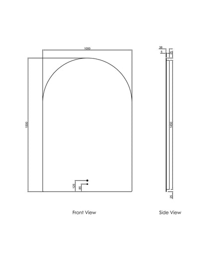 Otti LED Archie 1500(H)x1000(W) Frameless Mirror