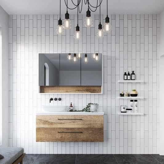 Timberline Billie 1200mm Vanity - Ideal Bathroom CentreBI12MWWall HungSilk SurfaceAbove Counter Top