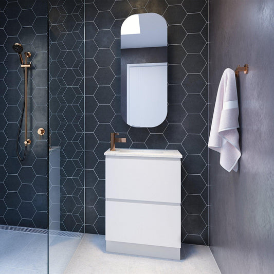 Timberline Billie 600mm Vanity - Ideal Bathroom CentreBI60SFFreestanding On KickboardCeasarstoneAbove Counter Top