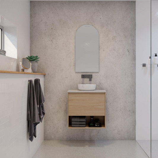 Timberline Karlie 600mm Vanity - Ideal Bathroom CentreKA60UWWall HungUrban Ceramic Top
