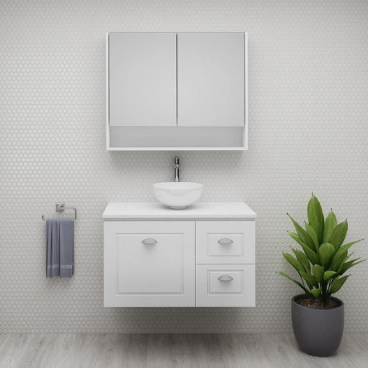 Timberline Nevada Classic 900mm Vanity - Ideal Bathroom CentreNC90AWWall HungAlpha Ceramic Top