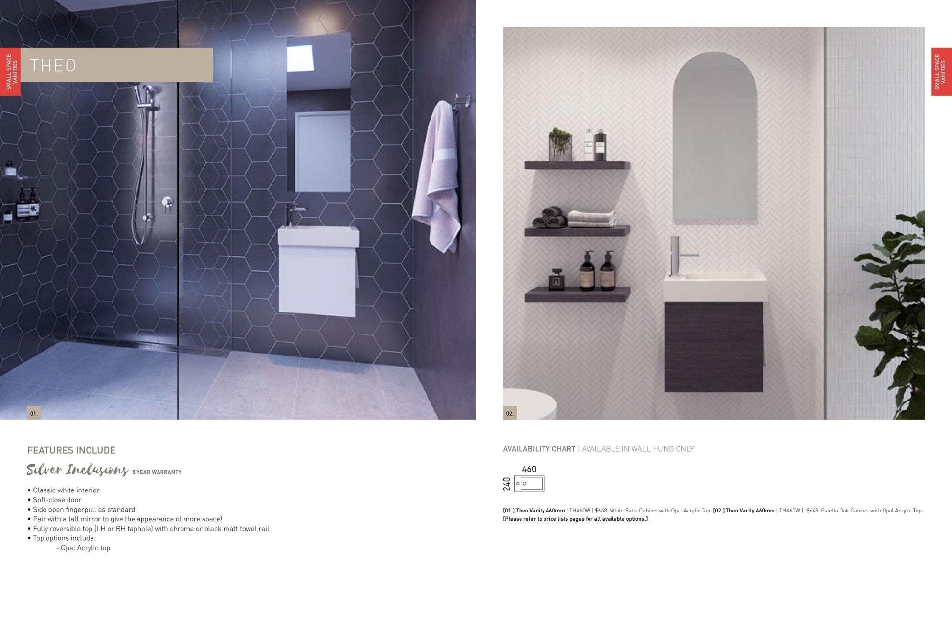 Timberline Theo 460mm Small Space Vanity - Ideal Bathroom CentreTH46OW