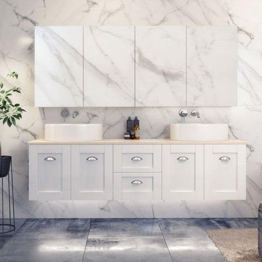 Timberline Victoria 1800mm Wall Hung Vanity with Stone Top - Ideal Bathroom CentreV182SW